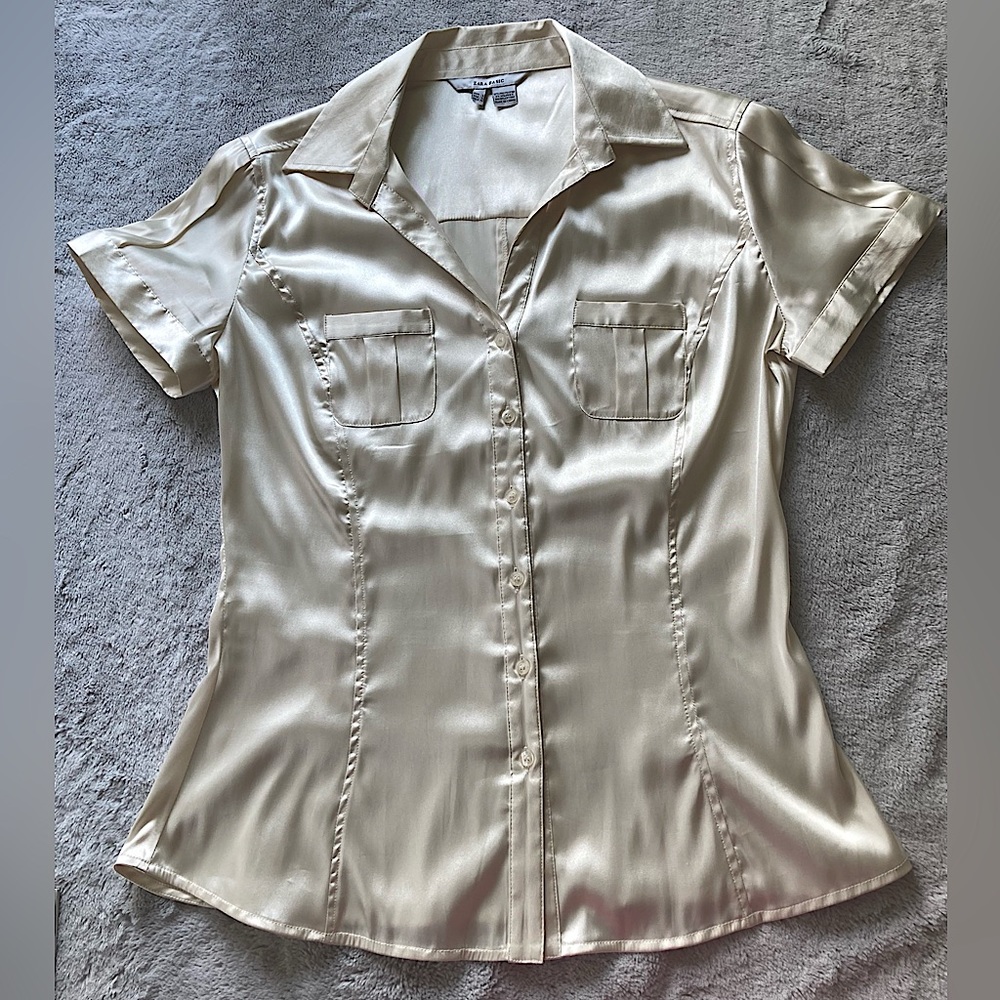ZARA Basic satin effect, UK size 12, blouse from the popular UK Debenhams store.